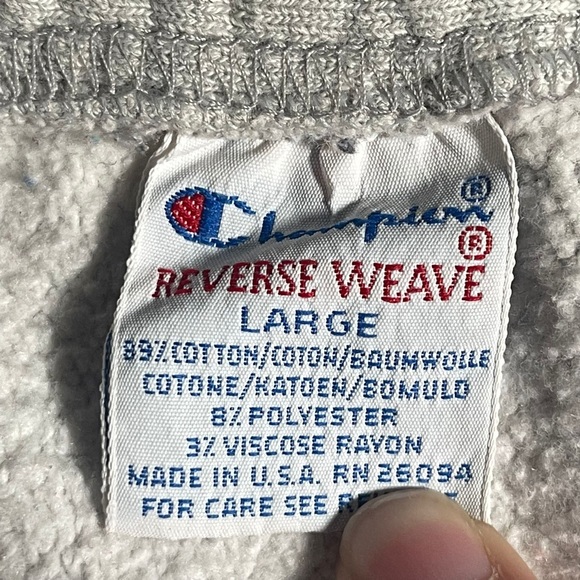 Vintage 90s Champion Reverse Weave Sweatpants L Blank Heather Grey - Picture 2 of 6